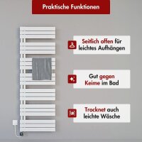 Handtuchheizkörper elektrisch ALRONA Seitlich offen Weiß inkl. Heizstab