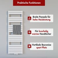 Handtuchheizkörper PANDEMA Weiß Mittel- und Seitenanschluss