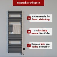 Handtuchheizkörper elektrisch PANDEMA Anthrazit inkl. Heizstab
