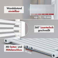 Handtuchheizkörper Badheizkörper ALPIYA Weiß Mittelanschluss