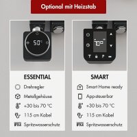 Handtuchheizkörper elektrisch ALRONA Schwarz Seitlich offen inkl. Heizstab