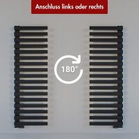 Handtuchheizkörper PREMIUM ALRONA Schwarz Seitlich offen rechts oder links