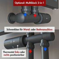 Badheizkörper Mittelanschluss ZEBRA Anthrazit