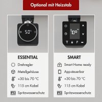 Handtuchheizkörper elektrisch LUMIRA Schwarz inkl. Heizstab