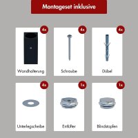 Handtuchheizkörper elektrisch LUMIRA Schwarz inkl. Heizstab