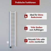 Handtuchheizkörper elektrisch LUMIRA Weiß...