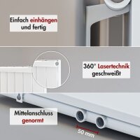 Handtuchheizkörper SOLARA Weiß inkl. 2 Handtuchhalter