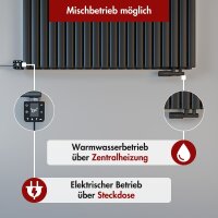 Design Flachheizkörper Paneelheizkörper TAYLOR Horizontal Schwarz