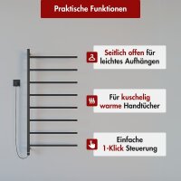 Handtuchwärmer elektrisch PLUG-AND-HEAT seitlich...