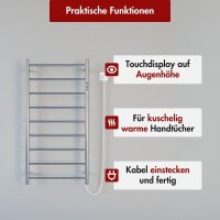 Handtuchwärmer elektrisch PLUG-AND-HEAT mit runden Rohren Chrom
