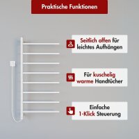 Handtuchwärmer elektrisch PLUG-AND-HEAT seitlich offen Weiß