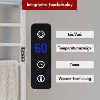 Handtuchwärmer elektrisch PLUG-AND-HEAT mit Handtuchablage Weiß