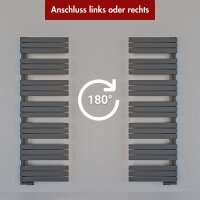 SALE Handtuchheizkörper ALRONA Anthrazit Seitlich offen rechts oder links 50 cm 140 cm