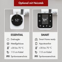 Handtuchheizkörper elektrisch PREMIUM ALRONA Weiß Seitlich offen inkl. Heizstab