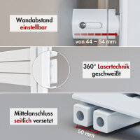 Handtuchheizkörper elektrisch PREMIUM ALRONA Weiß Seitlich offen inkl. Heizstab