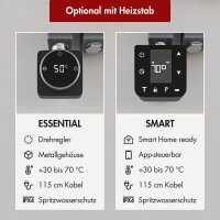 Handtuchheizkörper elektrisch PREMIUM ALRONA Anthrazit Seitlich offen inkl. Heizstab
